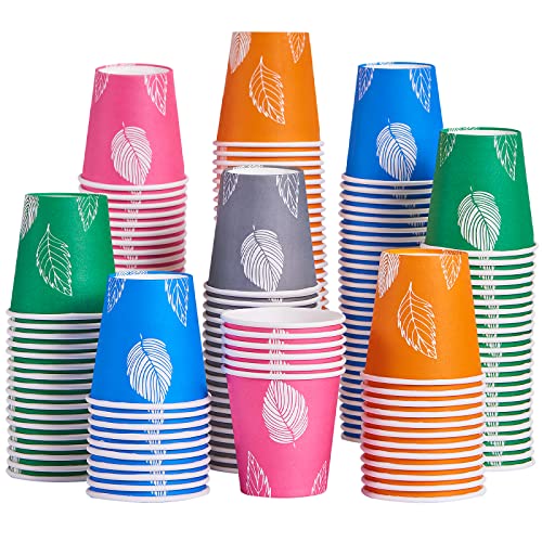 KGKTU 600 Pack 3oz Disposable Paper Cups, Small Disposable Cups, Colorful Small Mouthwash Cups, Mini Paper Cups for Parties, Picnics, Barbecues, Travel and Events