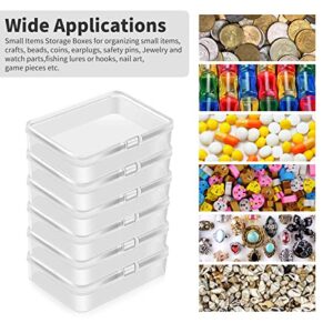 Rcybeo 16 Pcs Small Plastic Storage Containers with Lids, 4.5x3.4 Inches Craft Organizers Small Plastic Boxs for Collecting Small Items, Beads, Jewelry, Crafts Accessories, Game Pieces, Business Cards,Tools