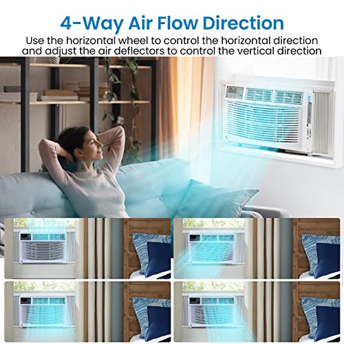 Acekool 8000 BTU Smart Window Air Conditioner, Window AC Unit with Remote/App Control and Dehumidification Function, Energy Savings, Quiet Operation, Cools 350 Sq.ft, 110-115V