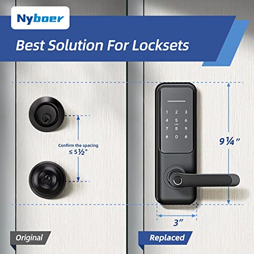 Smart Lock, Nyboer Smart Door Handle, Fingerprint, Keyless Entry Door Lock with Handle, Digital Lock with Keypad, Electronic Passcode Smart Door Lock for Front Door,Keypad Door Handle