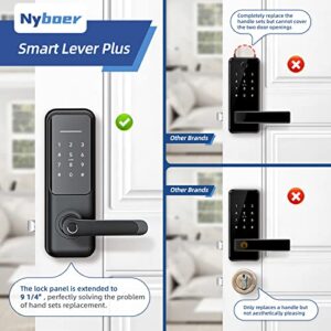 Smart Lock, Nyboer Smart Door Handle, Fingerprint, Keyless Entry Door Lock with Handle, Digital Lock with Keypad, Electronic Passcode Smart Door Lock for Front Door,Keypad Door Handle