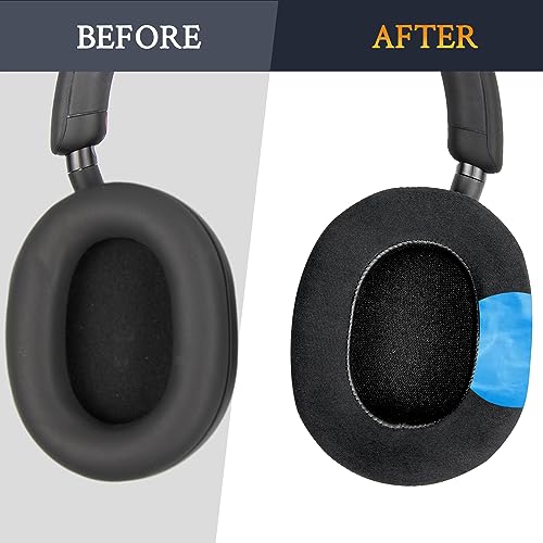 SOULWIT Cooling-Gel Replacement Earpads for Sony WH-1000XM5 (WH1000XM5) Noise Canceling Headphones, Ear Pads Cushions with High-Density Noise Isolation Foam, Added Thickness - Black