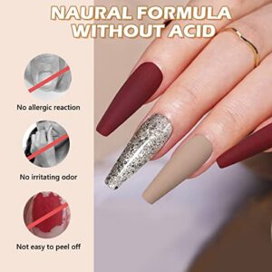 Binvin Gel Nail Polish Nail Dehydrator and Primer, 15ml Acid Free Natural Nail Prep Dehydrator & Bond Primer, Air Dry Superior Bonding Primer for Acrylic Powder Nail Supplies Set