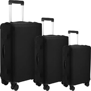 kajaia 3 pcs luggage cover suitcase protector travel suitcase cover anti scratch luggage protector washable fits 18-28 inch luggage (black)