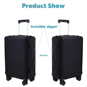 Kajaia 3 Pcs Luggage Cover Suitcase Protector Travel Suitcase Cover Anti Scratch Luggage Protector Washable Fits 18-28 Inch Luggage (Black)