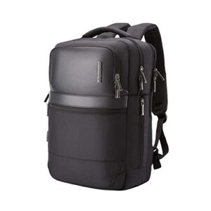 american tourister rubio polyester zip closure laptop backpack (black, free size), black, free size, modern