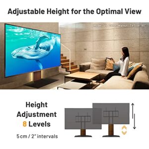 WALL V4 Floor Type | Japanese 50-90 Inch Universal Large-Screen Heavy Duty Pedestal TV Stand Adjustable Mount, No Drill | Satin White