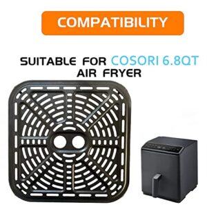 Air Fryer Grill Pan for 6.8QT COSORI Air Fryers, 9.02IN Square Upgraded Air Fryer Grill Crisper Plate Tray, Air Fryer Griller Rack Grate Grid Insert Pan for 6.8 Quart COSORI Air Fryers, Nonstick