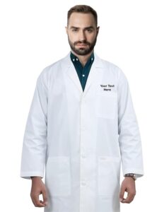 heedfit professional lab coat women, white lab coat men long sleeve, personalized lab coat white, unisex small 1101