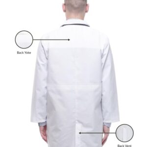 HEEDFIT Professional Lab Coat Women, White Lab Coat Men Long Sleeve, Personalized Lab Coat White, Unisex Small 1101