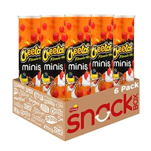cheetos minis, flamin' hot cheese flavored canisters, (6 pack)