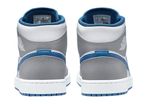 Nike mens Air Jordan 1 Mid Shoes, Cement Grey/White-true Blue, 10.5