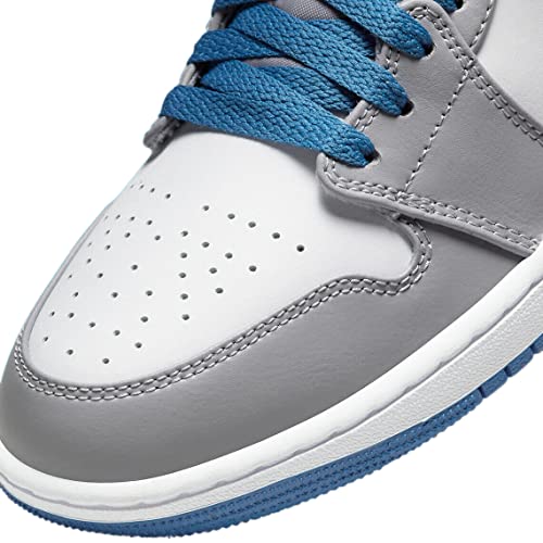 Nike Men's Air Jordan 1 Mid, Cement Grey/White-true Blue, 8