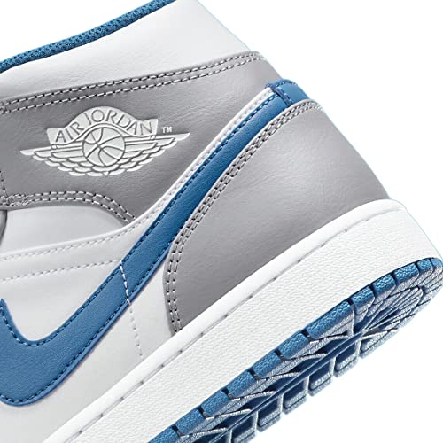 Nike Men's Air Jordan 1 Mid, Cement Grey/White-true Blue, 8