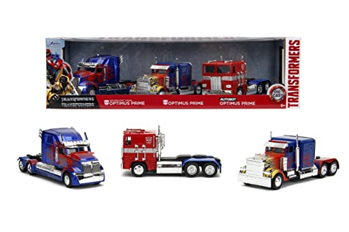 Transformers Optimus Prime 1:32 3-Pack Die-Cast Cars, Toys for Kids and Adults