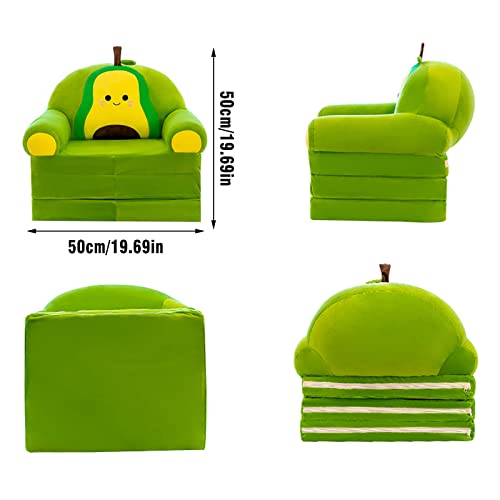 GURSAC Plush Foldable Kids Sofa Backrest Armchair 2 in 1 Foldable Children Sofa Cute Cartoon Lazy Sofa Children Flip Open Sofa Bed for Living Room Bedroom Without Liner Filler