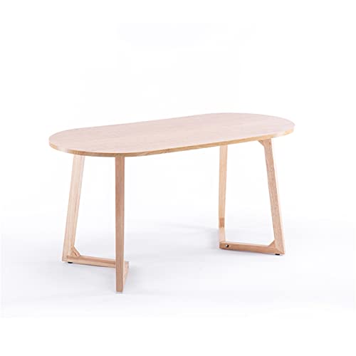 Large Dining Table, Solid Wood Kitchen Tables 120cm Oval Side Table with V-shaped Legs Sturdy Coffee Table for Cafe, Dining Room and Office, Easy Assemble(Size:120 * 57 * 60CM,Color:C)