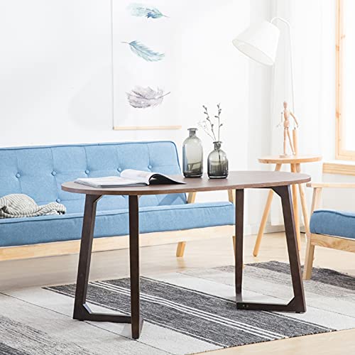 Large Dining Table, Solid Wood Kitchen Tables 120cm Oval Side Table with V-shaped Legs Sturdy Coffee Table for Cafe, Dining Room and Office, Easy Assemble(Size:120 * 57 * 60CM,Color:C)