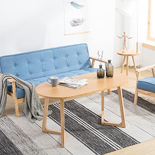 Large Dining Table, Solid Wood Kitchen Tables 120cm Oval Side Table with V-shaped Legs Sturdy Coffee Table for Cafe, Dining Room and Office, Easy Assemble(Size:120 * 57 * 60CM,Color:C)