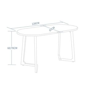 Large Dining Table, Solid Wood Kitchen Tables 120cm Oval Side Table with V-shaped Legs Sturdy Coffee Table for Cafe, Dining Room and Office, Easy Assemble(Size:120 * 57 * 60CM,Color:C)