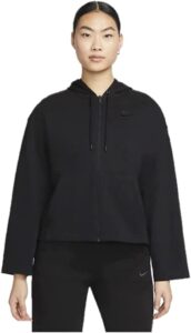nike sportswear women's full-zip hoodie (as1, alpha, l, regular, regular, large, black)
