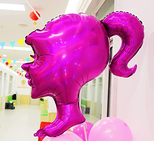 Cymylar Princess Balloon Girl Birthday Balloon Spa Girl Birthday Party Decoration Make Up Party Supplies Lip Lipstick Princess Foil Balloon