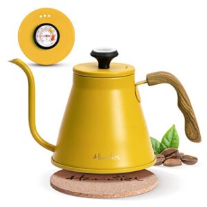 gooseneck kettle, harriet 37oz pour over kettle stove top, stainless steel coffee kettle with thermometer, tea kettle with 3-layer base, anti-hot handle, for drip coffee & tea
