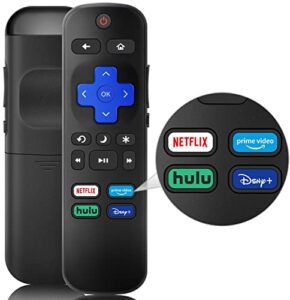 gvirtue remote control for roku tvs, replacement for tcl/hisense/onn/insignia/sharp/westinghouse/element/jvc roku smart tv, universal tv remote with netflix/disney+/hulu/prime video
