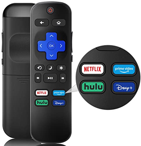 Gvirtue Remote Control for Roku TVs, Replacement for TCL/Hisense/Onn/Insignia/Sharp/westinghouse/Element/JVC Roku Smart TV, Universal TV Remote with Netflix/Disney+/Hulu/Prime Video