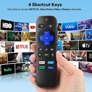 Gvirtue Remote Control for Roku TVs, Replacement for TCL/Hisense/Onn/Insignia/Sharp/westinghouse/Element/JVC Roku Smart TV, Universal TV Remote with Netflix/Disney+/Hulu/Prime Video