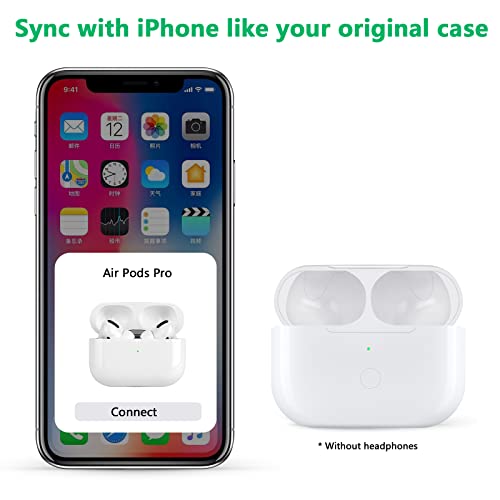 Wireless Charging Case for Airpod Pro, Airpod pro1st Generation Charger Case Replacement with Sync Button and Built-in 660 mAH Battery, No Earbuds Include