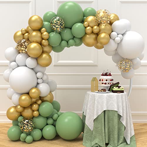 JOYYPOP 129pcs Sage Green Balloon Garland Arch Kit Different Size 18 12 5 Inch Olive Green Balloon Arch Kit for Baby Shower Wedding Birthday Party Decorations