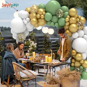 JOYYPOP 129pcs Sage Green Balloon Garland Arch Kit Different Size 18 12 5 Inch Olive Green Balloon Arch Kit for Baby Shower Wedding Birthday Party Decorations