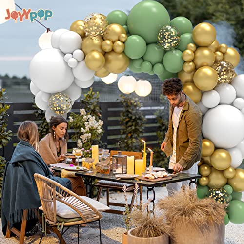 JOYYPOP 129pcs Sage Green Balloon Garland Arch Kit Different Size 18 12 5 Inch Olive Green Balloon Arch Kit for Baby Shower Wedding Birthday Party Decorations