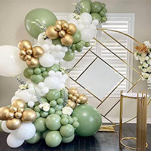 JOYYPOP 129pcs Sage Green Balloon Garland Arch Kit Different Size 18 12 5 Inch Olive Green Balloon Arch Kit for Baby Shower Wedding Birthday Party Decorations