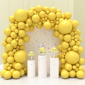 sharlity 130pcs yellow balloon garland arch kit yellow balloons different sizes 18 12 10 5 inch for birthday baby shower carnival anniversary sunflower party decorations