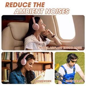 Hybrid Active Noise Cancelling Headphones with Transparent Modes,BERIBES 65H Playtime Wireless Over-Ear Bluetooth Headphones with Mic Deep Bass,Multi-Connection,Soft-Earpads for Music,Call (Rose Gold)