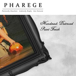 PHAREGE Vintage 8x10 Black Picture Frame, Ornate 5x7 Picture Frame with Mat or 8x10 Photo Frame without Mat, Antique Decor for Tabletop or Wall Display, 1 Pack