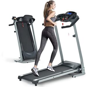 homjoones home foldable treadmill with incline, folding for workout, electric walking machine 15 preset or adjustable programs 250 lb capacity mp3 black, 48/''*24/''*48/''