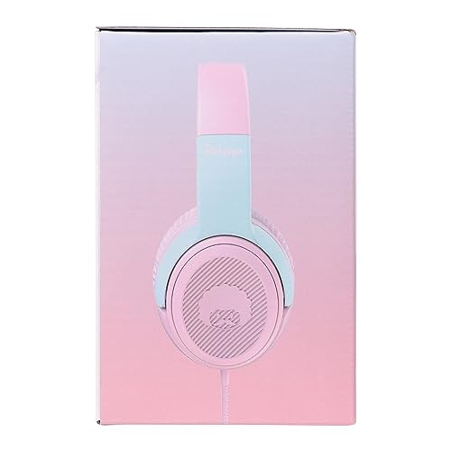 rockpapa Share 1 Kids Headphones Wired with Microphone & Share Port, 85dB/94dB Volume Limited, Cute Foldable Student Child Boys Girls Headphones for School/Classroom/Travel Pink/Green