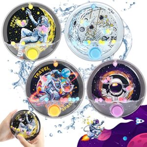 sevenq water games for kids, 4 pack handheld water game space toys, water ring toss handheld games, travel games for kids and family, retro toys small toys for party favor