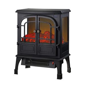 electronic fireplace water vapor fireplace electric fireplace heater, freestanding fireplace stove with 3d log and fire effect, overheating safety protection, remote control - 2000w black electric fir