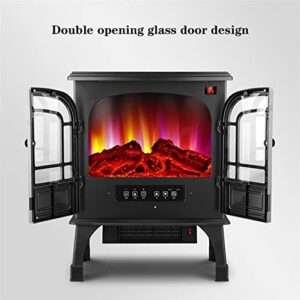 Electronic Fireplace Water Vapor Fireplace Electric Fireplace Heater, Freestanding Fireplace Stove with 3D Log and Fire Effect, Overheating Safety Protection, Remote Control - 2000W Black Electric Fir