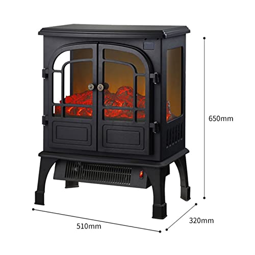 Electronic Fireplace Water Vapor Fireplace Electric Fireplace Heater, Freestanding Fireplace Stove with 3D Log and Fire Effect, Overheating Safety Protection, Remote Control - 2000W Black Electric Fir