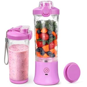 20 oz portable blender for shakes and smoothies,4000mah electric juicer, 270w motor smoothie blender with bpa-free & ip67 waterproof, usb fresh juice blender with 2 mixing modes for travel, gym