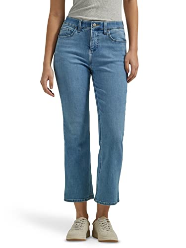 Lee Women's Ultra Lux Mid-Rise Demi Boot Crop Capri Jean, Vintage Grace, 10 Reg