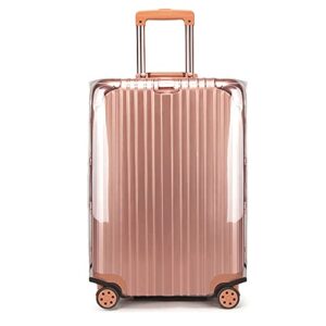 MosaiRudo Clear PVC Luggage Cover Protectors Transparent Travel Luggage Protector for Wheeled Suitcase (No border Thickness 0.3mm, 26inch)