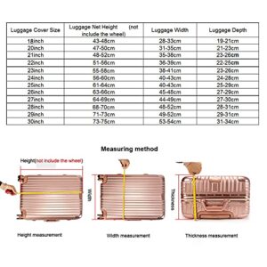 MosaiRudo Clear PVC Luggage Cover Protectors Transparent Travel Luggage Protector for Wheeled Suitcase (No border Thickness 0.3mm, 26inch)