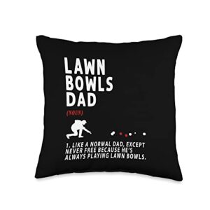 lawn bowling retirement & lawn bowls accessories lawn bowls dad idea for men funny retirement throw pillow, 16x16, multicolor