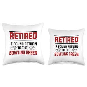 Lawn Bowls Retirement & Lawn Bowls Accessories Funny Lawn Bowling Green & Funny Retirement Throw Pillow, 16x16, Multicolor